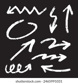 Schwarz-Weiß Doodle Pfeil Vektorgrafik Set