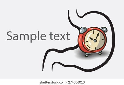 Black and white doodle brain background with clock and place for sample text