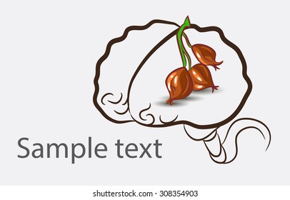 Black and white doodle brain background with onion and place for text
