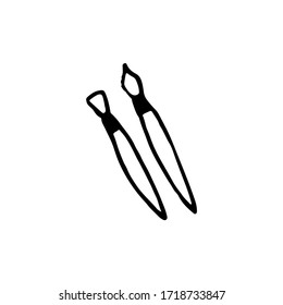 Black and white doodle brushes. Hand-drawn image for websites, banners, cards, designers.