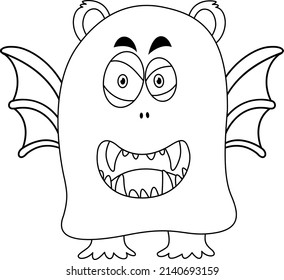 Black and white doodle character illustration