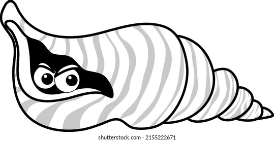 Black and white doodle character illustration