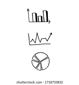 Black and white doodle charts. Hand-drawn image for websites, banners, cards, designers.