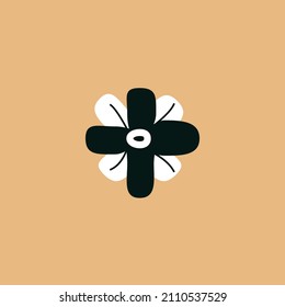 Black and white doodle clip art with lines and scribbles. Vector simple icon for logo, postcard, print and other design