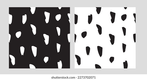 black and white doodle dot seamless pattern 
