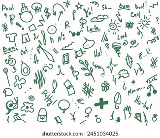 Black and white doodle image. Vector image.