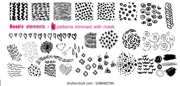 black and white Doodle for naive drawings