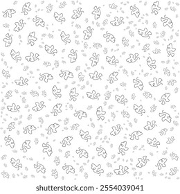 Black and White Doodle Pattern, Abstract Shapes, Background Design