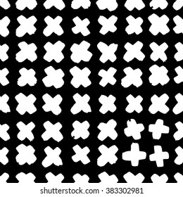 black and white doodle seamless patterns. Vector illustration