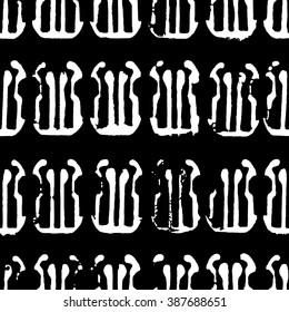 black and white doodle seamless patterns. Vector illustration