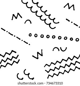 Black and white doodle seamless vector pattern. Nursery scribbled print. Abstract doodle seamless pattern. Handdrawn ornament. Memphis background decor tile. Trendy hipster ink doodle pattern tile