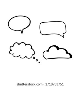 Black and white doodle style message element. Hand-drawn image for web, banners, cards, designers.