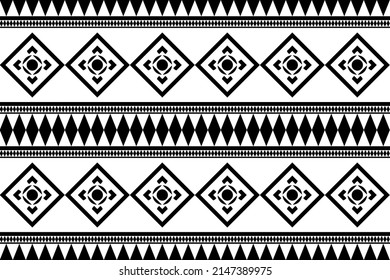 Black and White Doodle Style Seamless Tileable Tribal Pattern, Vector seamless pattern, Abstract geometric background illustration, fabric textile pattern