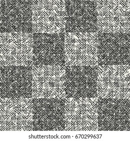 Black And White Doodle Subtle Check Pattern