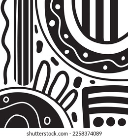 Black and white doodle vector illustration. hand drawn line arts abstract backgrounds geometric pattern for print, wallpaper, banner, poster, wall art, declarative