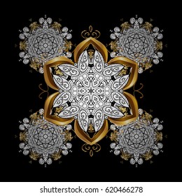 Black and white and doodles pattern. Elegant vector classic pattern. Abstract background with repeating elements.