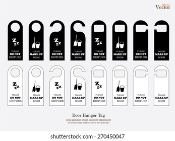 Black White Door Hanger Tags Room Stock Vector (Royalty Free) 270450047 ...