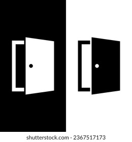 icono de puerta en blanco y negro