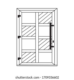 black and white door on background