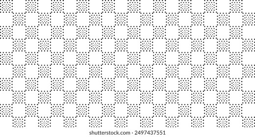 Black and white dot checkered pattern, Seamless checkered pattern.