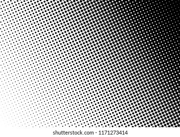 Black and White Dots Background. Abstract Grunge Texture. Distressed Pop-art Pattern. Points Vintage Backdrop. Vector illustration