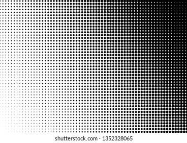 Black and White Dots Background. Distressed Points Overlay. Pop-art Fade Pattern. Halftone Vintage Texture. Vector illustration