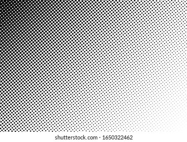Hintergrund schwarz-weißer Punkte. Bedrängte moderne Textur. Halftone Overlay. Hintergrundeffekt. Vektorillustration