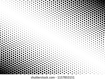 Black and White Dots Background. Fade Modern Backdrop. Gradient Pattern. Points Grunge Texture. Vector illustration