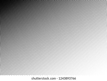 Black and White Dots Background. Fade Overlay. Grunge Pattern. Gradient Halftone Backdrop. Vector illustration