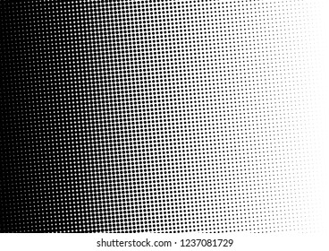 Black and White Dots Background. Gradient Pattern. Modern Distressed Texture. Vintage Overlay. Vector illustration