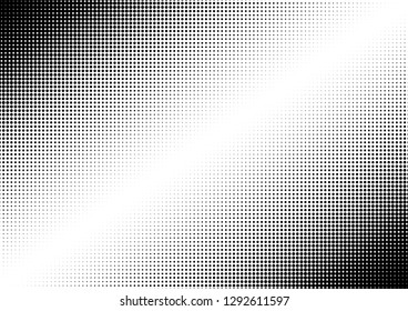 Black and White Dots Background. Gradient Monochrome Backdrop. Points Pattern. Fade Overlay. Vector illustration