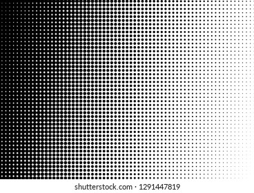 Black and White Dots Background. Grunge Overlay. Fade Pattern. Monochrome Backdrop. Vector illustration