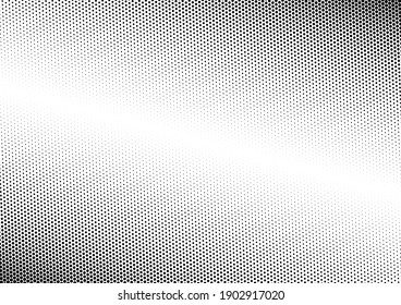 Fondo de puntos blancos y negros. Grunge Pop-art Pattern. Fondo de semitono monocromo. Superposición de degradado. Ilustración del vector