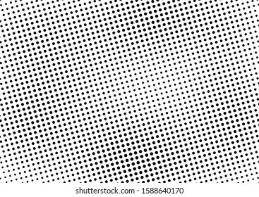 Black and White Dots Background. Halftone Monochrome Backdrop. Pop-art Grunge Pattern. Modern Gradient Texture. Vector illustration