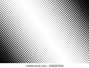 Fondo de puntos negros y blancos. Superposición de media tonalidad de moda. Patrón Vintage moderno. Fondo Pop-art perturbado. Ilustración del vector