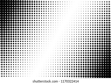 Black and White Dots Background. Modern Grunge Overlay. Pop-art Backdrop. Vintage Texture. Vector illustration