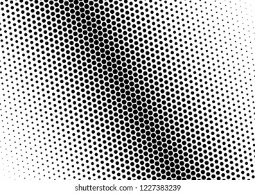 Black and White Dots Background. Modern Distressed Texture. Gradient Backdrop. Points Monochrome Pattern. Vector illustration