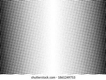 Black and White Dots Background. Modern Pattern. Pop-art Distressed Texture. Gradient Halftone Overlay. Vector illustration