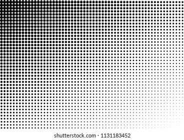 Black and White Dots Background. Monochrome Overlay. Distressed Points Pattern. Gradient Vintage Backdrop. Vector illustration