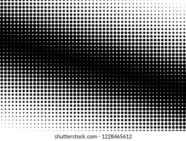 Black and White Dots Background. Monochrome Backdrop. Halftone Gradient Overlay. Distressed Texture. Vector illustration