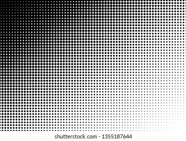 Black and White Dots Background. Monochrome Overlay. Distressed Pattern. Vintage Texture. Vector illustration