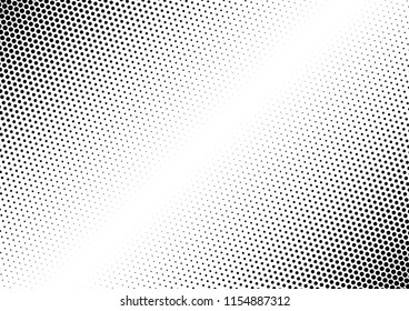 Black and White Dots Background. Pop-art Backdrop. Abstract Distressed Texture. Halftone Gradient Pattern. Vector illustration