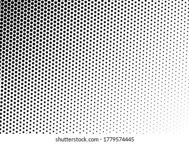 Fondo de puntos blancos y negros. Patrón de semitono de arte pop. Superposición angustiada. Marco moderno. Ilustración del vector