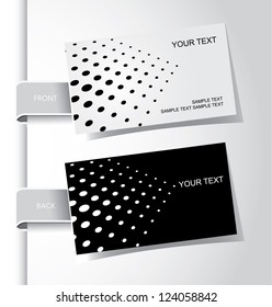 Black And White Dots Business Card Set Front And Back