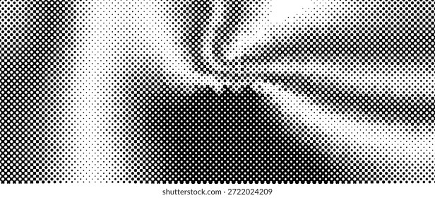 Black and white dots halftone background of torch with dynamic flame silhouette for victory, strength and competitive spirit. Abstract gradient vector texture. Pop art overlay backdrop