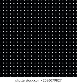 Black and White Dots Seamless Pattern on Dark Background. Concept of Minimalist Design, Geometric Shapes, Modern Art, Seamless Texture, Monochrome Style, Abstract Illustration for Creative Projects