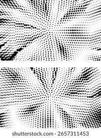 black and white dots set, Abstract black and white halftone pattern vector illustration with seamless dotted circle elements for a modern geometric design backdrop