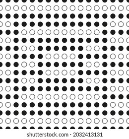 Punto blanco y negro. Vector de círculos repetidos sin fisuras.