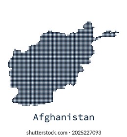 Black and white dotted Afghanistan map vector