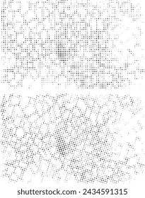 fondo punteado blanco y negro con mapa de bits cuadrado, conjunto de líneas punteadas vectoriales sobre fondo blanco, conjunto de efectos de grunge de ilustración vectorial de fondo de textura de semitono,  